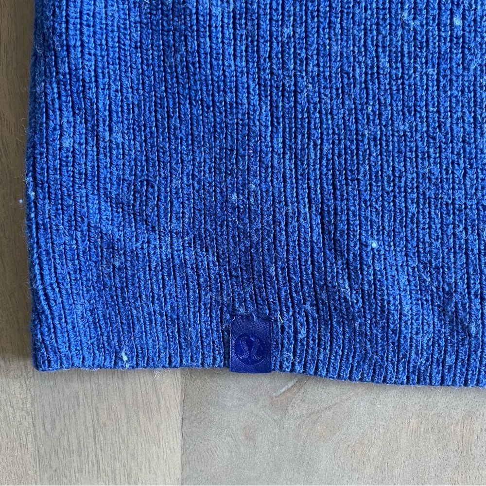 lululemon Merino Wool Blend Ribbed Blue Crew Neck Sweater - Picture 8 of 11